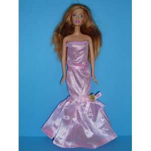   Pink Strapless Evening Gown Made to Fit the Barbie Doll: Toys & Games