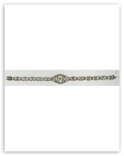 Camphor Glass Diamond Filigree Bracelet Sterling Silver  