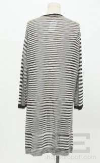 Missoni Black & White Stripe Knit Button Front Cardigan Size Large 
