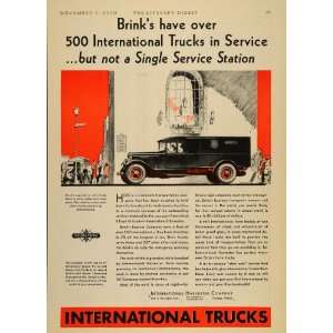  1930 Ad International Truck Brinks Express Armored 