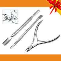 Stainless Steel Nail Cuticle Spoon Pusher Remover Cutter Nipper 