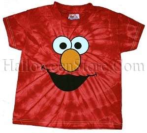 Red Elmo Face Tie Dye Shirt Small Adult  