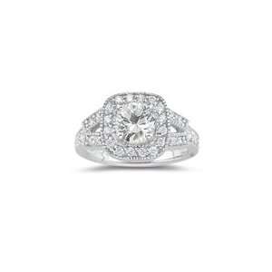  0.54 Cts Diamond & 1.29 Cts White Sapphire Ring in 18K 