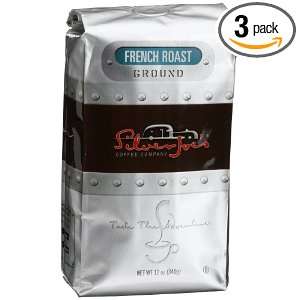 Silver Joes Coffee French Roast Ground Coffee, 12 Ounce Bags (Pack Of 