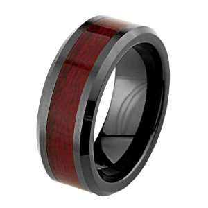   COMFORT FIT Mahagony Inlay Wedding Band Ring (Size 5 to 15)   Size 5