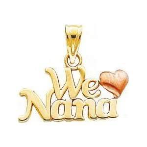  14K Two Tone Gold We Love Nana Charm Jewelry