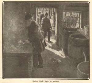 Illustration/Print BOILING MAPLE SYRUP IN VERMONT 1901  