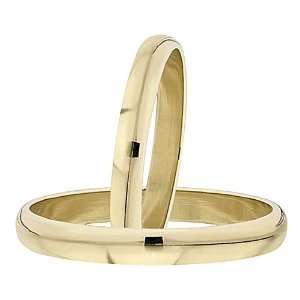  Gold Mens Ladies Unisex Ring Wedding Band 3MM Domed Plain Shiny 