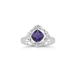  0.85 Cts Amethyst Ring in Silver / Gold 9.5 Jewelry