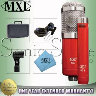 MXL 550/551R Microphone Ensemble Pack Condenser Mic Pair Kit 550551R 