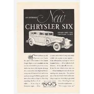  1931 Chrysler Six Styled Like The Eights Print Ad (4112 
