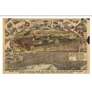Historic Louisville, Kentucky, c. 1883 (L) Panoramic Map Poster Print 