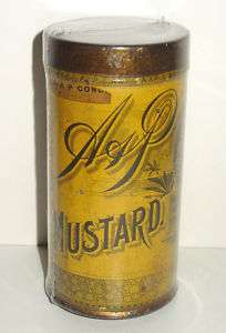 1890s A&P Mustard Spice Tin   Sultana Spice Mills  