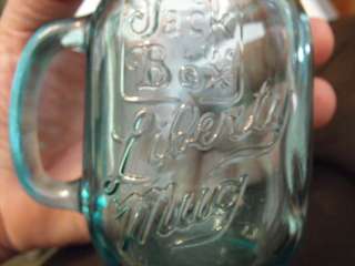 Jack In The Box Liberty Mug, 17746 1976, Greenish glass with handle 