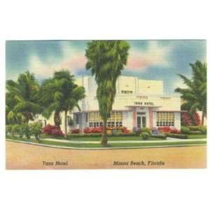  TARA Hotel Miami Beach Florida Art Deco Linen Postcard 