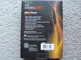 Brand New Ativa Mobil IT 2GB  Player With Video Black  