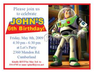 10 Toy Story 2 Buzz Woody Personalized Invitations SetB  