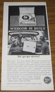 1960 Ad Webcor Holiday Portable Fonograf Record Player  