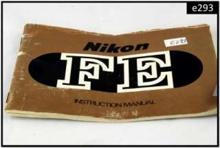 of Nikon user instruction manual FE FE2 FM FM2 FM2n EM FG F3 F3hp F2 