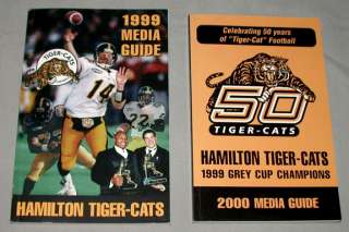 Hamilton Tiger Cats CFL Football Media Guides 1999 & 2000  