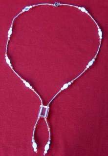   Deaf Orange White Bead Necklace Colombia South America Crafted  