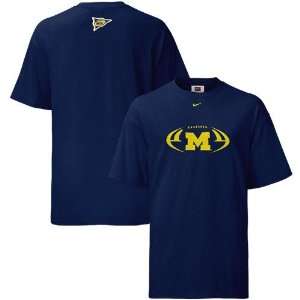  Nike Michigan Wolverines Navy Blue Team Football T shirt 