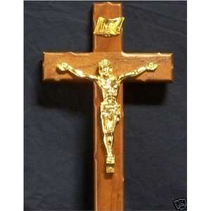  Catholic Gold Plated Figure and Wood Crucifix Everything 