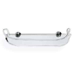   2511 Plexiglass 16 Inch Curved Bath Bathroom Shelf With Railing 2511