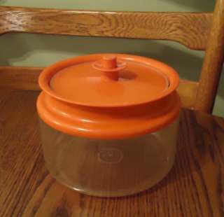 TUPPERWARE~Countertop canister~container~6 1/4 C orange  