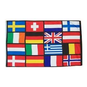  16 European Nations   3 x 5 Polyester Novelty Flag 
