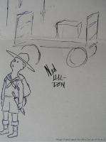   Original Ink Cartoon Art Listed American Ned Hilton Boy Scouts  