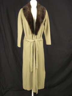 NWT WILD ABOUT CASHMERE Beige Fur Collar Sweater $1222  