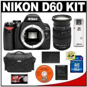  Nikon D60 Digital SLR Camera & 18 200mm HSM Optical 