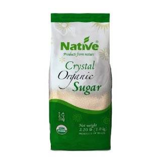 Native USA Organic White Crystal Cane Sugar, 2.2 Pound Bags (Pack of 