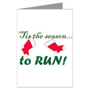 Tis the Season to Run Greeting Cards Package of Sports Greeting Cards 