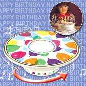 Musical Cake Stand Ceramic and Revolving Happy Birthday  