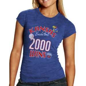   Royal Blue 2,000 Wins Basketball Burnout T shirt