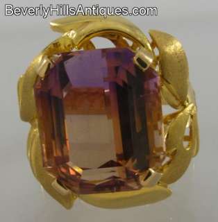 Beautiful Large Ametrine 14k Designer Gold Ring  