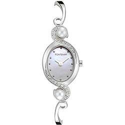 Fontenay Womens White Cubic Zirconia and Mother of Pearl Watch 