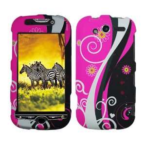  Rubberized Pink White Black Strip Yellow Flower Snap on Design 