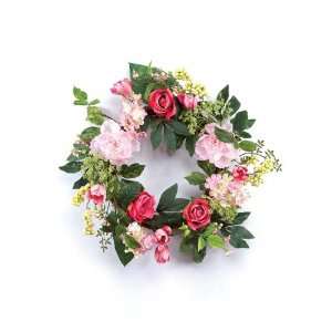   Silk Pink Peony/Hydrangea/Rose Floral Wreaths 18 Home & Kitchen