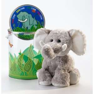  Elephant Plush Stuffed Animal in Safari Gift Bucket Toys 