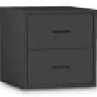 Organize It All 84618 1 Neu Home 15 Two Drawer Storage Cube In Black