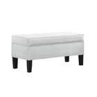 Skyline Furniture Modern Velvet Upholstered Storage Bench, White