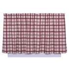   Large Scale Plaid Tailored Tier Curtains in Red   Size 36 H x 68 W