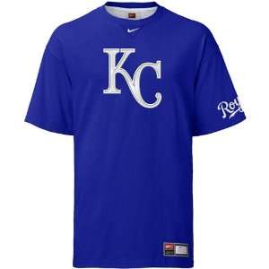  Nike Kansas City Royals Logo Tackle Royal Blue T shirt 