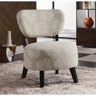 Coaster Accent Chair with Light Floral Pattern in Dark Brown Wood Legs