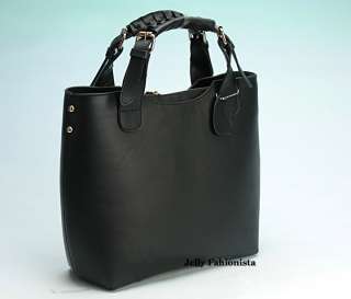 Real Napa Calfskin Leather Simple Studded Top Handle Tote Unisex Bag 