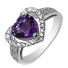   CET BJ011005 6.5 Heart Shaped Purple Amethyst Ring   1.3 Ct Size 6.5