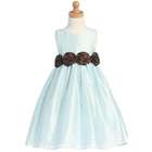 Lito Girls Blue Brown Ribbon Flower Girl Easter Pageant Dress 3T